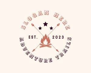 Bonfire Arrow Camping logo design