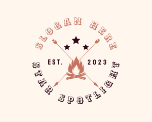 Bonfire Arrow Camping logo design