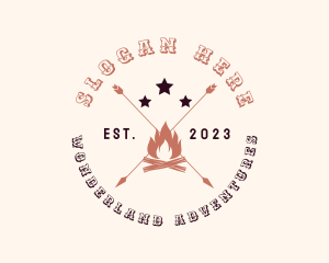 Bonfire Arrow Camping logo design