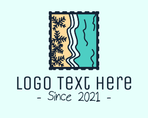 Destination - Beach Post Stamp logo design