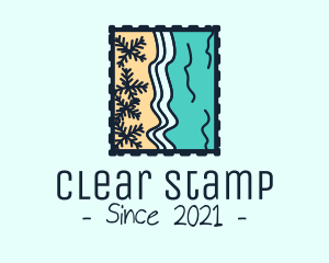 Beach Post Stamp  logo design