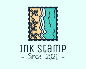 Beach Post Stamp  logo design