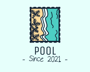 Palm Tree - Beach Post Stamp logo design