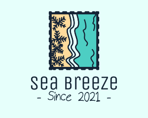 Beach Post Stamp  logo design
