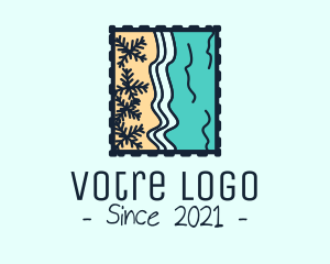Vacation - Beach Post Stamp logo design