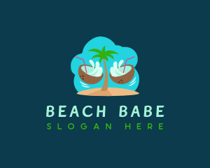 Coconut Beach Drink logo design