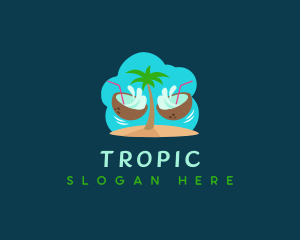 Coconut Beach Drink logo design