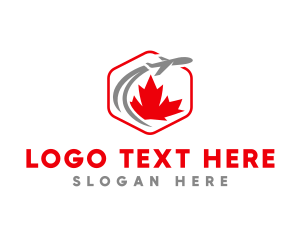 Aircraft - Canada Plane Leaf logo design