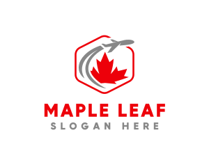 Canada Plane Leaf  logo design