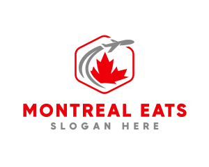 Montreal - Canada Plane Leaf logo design