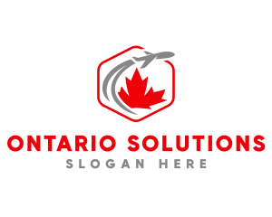 Ontario - Canada Plane Leaf logo design