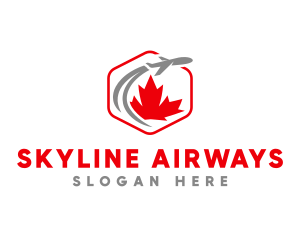 Canada Plane Leaf  logo design