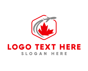 Montreal - Canada Plane Leaf logo design
