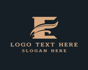 Swoosh - Swoosh Generic Feather Letter E logo design
