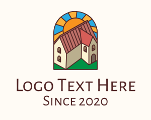 Villa - Stained Glass Religious Convent logo design