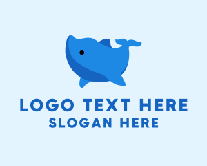 Swimming - Blue Dolphin Aquatic Zoology logo design