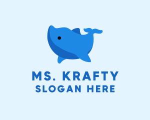 Stuffed Animal - Blue Dolphin Aquatic Zoology logo design