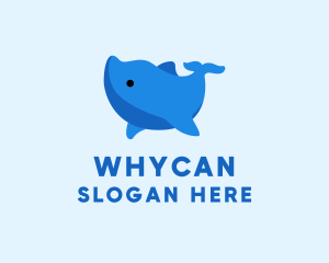 Swimming - Blue Dolphin Aquatic Zoology logo design
