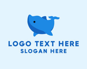 Plush Toy - Blue Dolphin Aquatic Zoology logo design