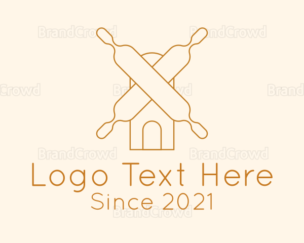 Minimalist Rolling Pin Bakery Logo