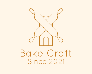 Minimalist Rolling Pin Bakery logo design