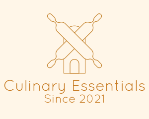 Minimalist Rolling Pin Bakery logo design