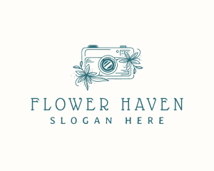 Camera Photography Flower logo design