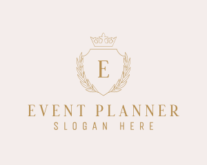 Planner - Crown Wreath Shield logo design