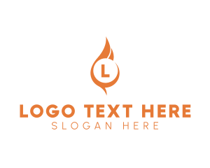 Orange - Heat Flaming Torch logo design