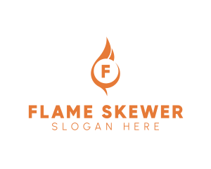 Heat Flaming Torch  logo design