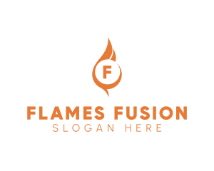 Heat Flaming Torch  logo design