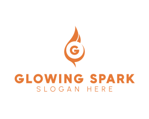 Heat Flaming Torch  logo design