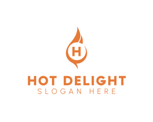 Heat Flaming Torch  logo design