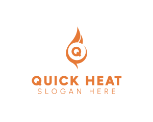 Heat Flaming Torch  logo design