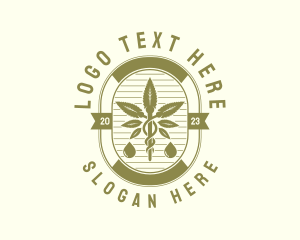 Herbal - Medicinal Cannabis Plant logo design