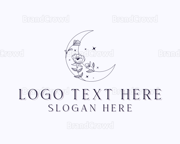 Moon Floral Decoration Logo