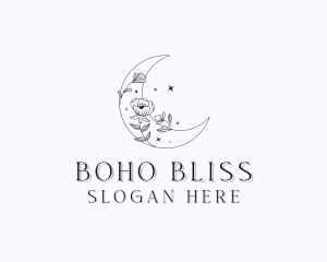 Moon Floral Decoration logo design