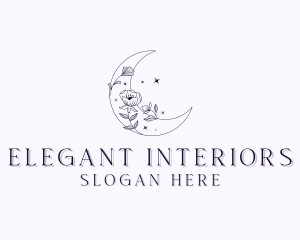 Moon Floral Decoration logo design