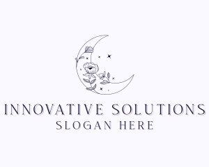 Decor - Moon Floral Decoration logo design