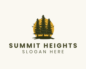 Climbing - Tree Forest Sunrise logo design