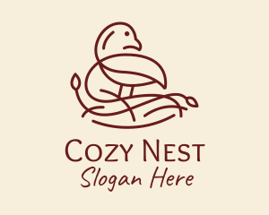 Nesting - Forest Bird Nest logo design