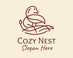 Forest Bird Nest  logo design