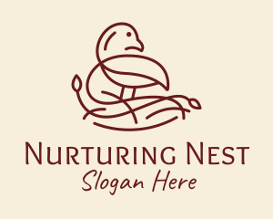 Forest Bird Nest  logo design