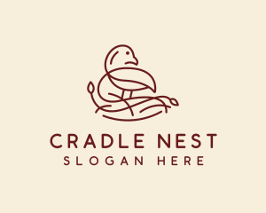 Forest Bird Nest  logo design