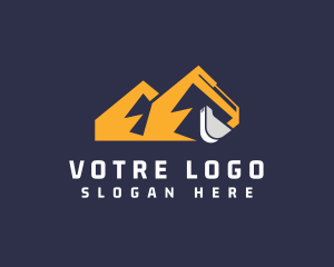 Excavator Construction Site logo design