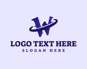 Swoosh - Cool Orbit Company Letter W logo design