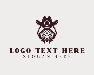 Cowboy Hat - Western Cowgirl Woman logo design
