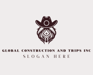 Western Cowgirl Woman Logo