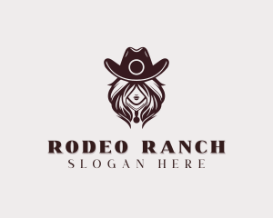 Western Cowgirl Woman logo design