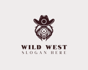 Western Cowgirl Woman logo design